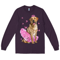 Plum Labrador Retriever Dog With Tutu Long Sleeve Tee - LillyAllenDesigns