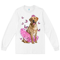 White Labrador Retriever Dog With Tutu Long Sleeve Tee - LillyAllenDesigns