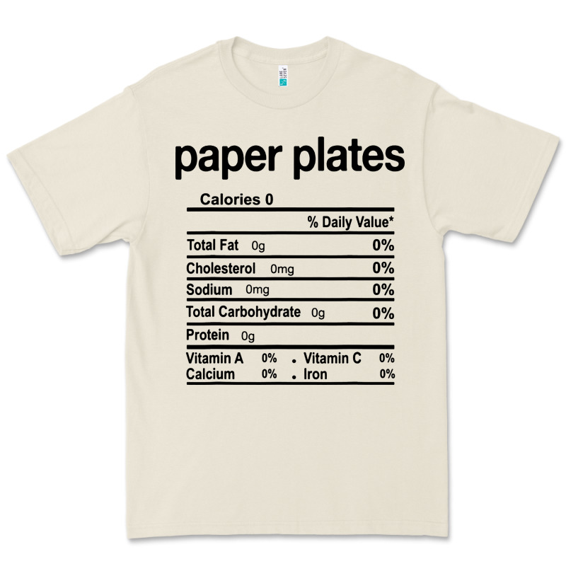 Paper Plates Nutrition Facts Funny Thanksgiving Christmas Premium Tee by artisFamous | Teevron