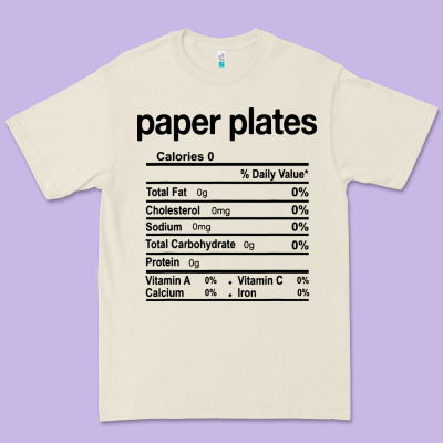 Paper Plates Nutrition Facts Funny Thanksgiving Christmas Premium Tee Designed By Artisfamous