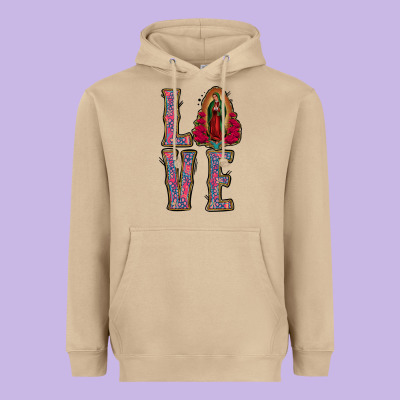 Love Lady Of Guadalupe Heavyweight Hoodie Designed By Jasminsmagicworld