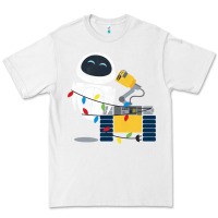 White wall e eve christmas light wrap graphic t shirt Premium Tee - artisFamous