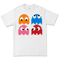 White pacman ghosts cool retro 80s Premium Tee - artisFamous