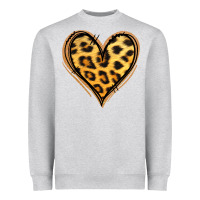 Heather Grey gold glitter leopard heart Heavyweight Sweatshirt - Jasminsmagicworld