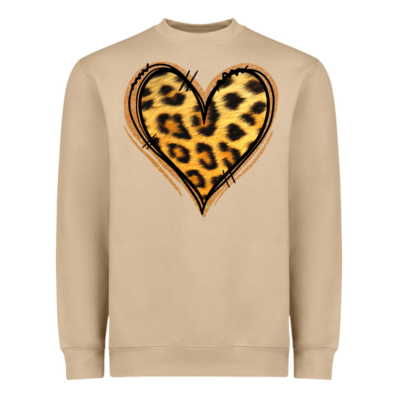 Gold Glitter Leopard Heart Heavyweight Sweatshirt by Jasminsmagicworld | Teevron