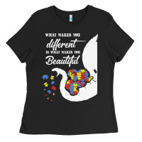 Black Autism Different Makes You Beautiful Ladies Tee - CowhideDigitalArt