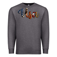 Charcoal Heather usa calligraphy Premium Sweatshirt - Jasminsmagicworld