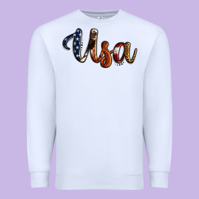Usa Calligraphy Premium Sweatshirt Designed By Jasminsmagicworld