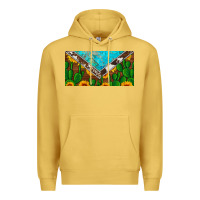 Antique Gold cactus sunflower cowhide and turquoise license plate Premium Hoodie - Artiststas