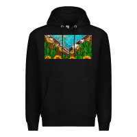 Black cactus sunflower cowhide and turquoise license plate Premium Hoodie - Artiststas