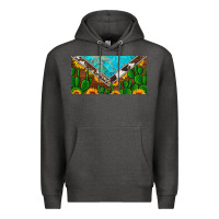 Charcoal Heather cactus sunflower cowhide and turquoise license plate Premium Hoodie - Artiststas