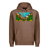 Chestnut cactus sunflower cowhide and turquoise license plate Premium Hoodie - Artiststas