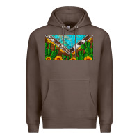 Coffee cactus sunflower cowhide and turquoise license plate Premium Hoodie - Artiststas