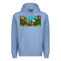 Colony Blue cactus sunflower cowhide and turquoise license plate Premium Hoodie - Artiststas