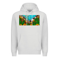 Dove Grey cactus sunflower cowhide and turquoise license plate Premium Hoodie - Artiststas