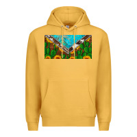 Mustard cactus sunflower cowhide and turquoise license plate Premium Hoodie - Artiststas