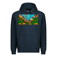 Navy cactus sunflower cowhide and turquoise license plate Premium Hoodie - Artiststas