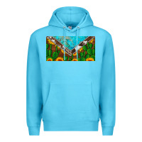 Ocean Blue cactus sunflower cowhide and turquoise license plate Premium Hoodie - Artiststas