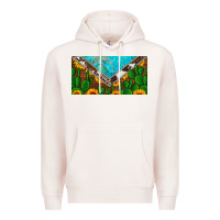 Pale Pink cactus sunflower cowhide and turquoise license plate Premium Hoodie - Artiststas