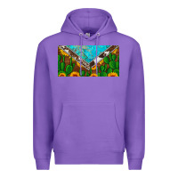 Purple cactus sunflower cowhide and turquoise license plate Premium Hoodie - Artiststas