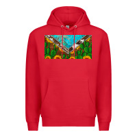 Red cactus sunflower cowhide and turquoise license plate Premium Hoodie - Artiststas