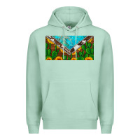 Seafoam cactus sunflower cowhide and turquoise license plate Premium Hoodie - Artiststas