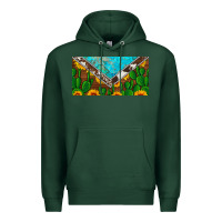 Sports Green cactus sunflower cowhide and turquoise license plate Premium Hoodie - Artiststas