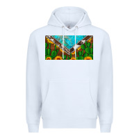 White cactus sunflower cowhide and turquoise license plate Premium Hoodie - Artiststas