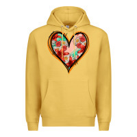 Antique Gold floral orange glitter heart Premium Hoodie - Jasminsmagicworld