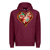 Burgundy floral orange glitter heart Premium Hoodie - Jasminsmagicworld