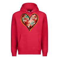 Cardinal floral orange glitter heart Premium Hoodie - Jasminsmagicworld