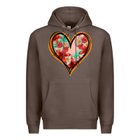 Coffee floral orange glitter heart Premium Hoodie - Jasminsmagicworld