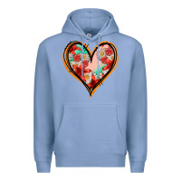 Colony Blue floral orange glitter heart Premium Hoodie - Jasminsmagicworld