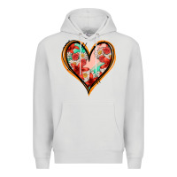Dove Grey floral orange glitter heart Premium Hoodie - Jasminsmagicworld