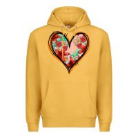 Mustard floral orange glitter heart Premium Hoodie - Jasminsmagicworld