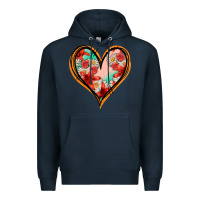 Navy floral orange glitter heart Premium Hoodie - Jasminsmagicworld