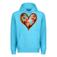 Ocean Blue floral orange glitter heart Premium Hoodie - Jasminsmagicworld