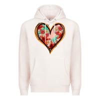 Pale Pink floral orange glitter heart Premium Hoodie - Jasminsmagicworld
