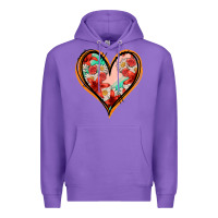 Purple floral orange glitter heart Premium Hoodie - Jasminsmagicworld