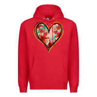 Red floral orange glitter heart Premium Hoodie - Jasminsmagicworld