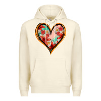 Sandshell floral orange glitter heart Premium Hoodie - Jasminsmagicworld
