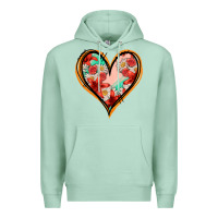 Seafoam floral orange glitter heart Premium Hoodie - Jasminsmagicworld