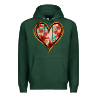 Sports Green floral orange glitter heart Premium Hoodie - Jasminsmagicworld