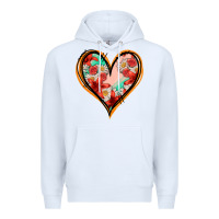 White floral orange glitter heart Premium Hoodie - Jasminsmagicworld