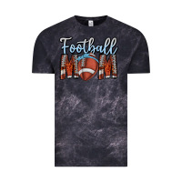 Cloud Black Football Mom Vintage Tee - CowhideDigitalArt