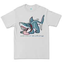 Dove Grey Sharkdog Sticker Premium Tee - artisFamous