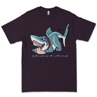 Plum Sharkdog Sticker Premium Tee - artisFamous