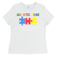 White Autistic Pride Autism Awareness Ladies Tee - CowhideDigitalArt