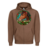 Chestnut Western Horse Christmas Zipper Hoodie - RanaPortraitStore