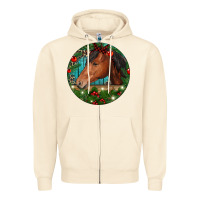Sandshell Western Horse Christmas Zipper Hoodie - RanaPortraitStore
